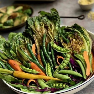 Charred Lettuce Autumn Salad with Fish